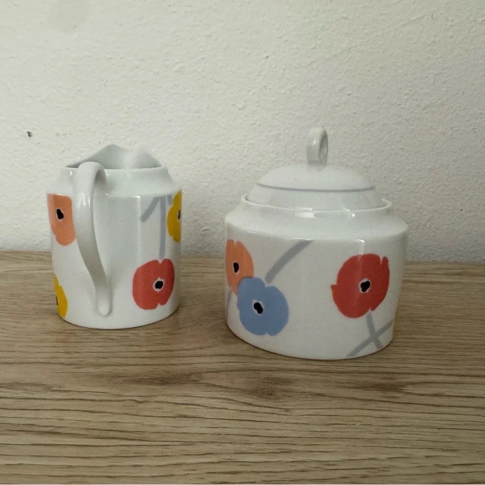 Studio Nova Poppy Promenade Cream and‎ Sugar Bowl Set with Lid Creamer Pitcher